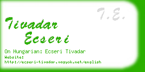 tivadar ecseri business card